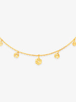 Detailed close up of SIJA 925 Silver Golden Droplet Charming Chain showing golden droplet beads and handcrafted silver finish