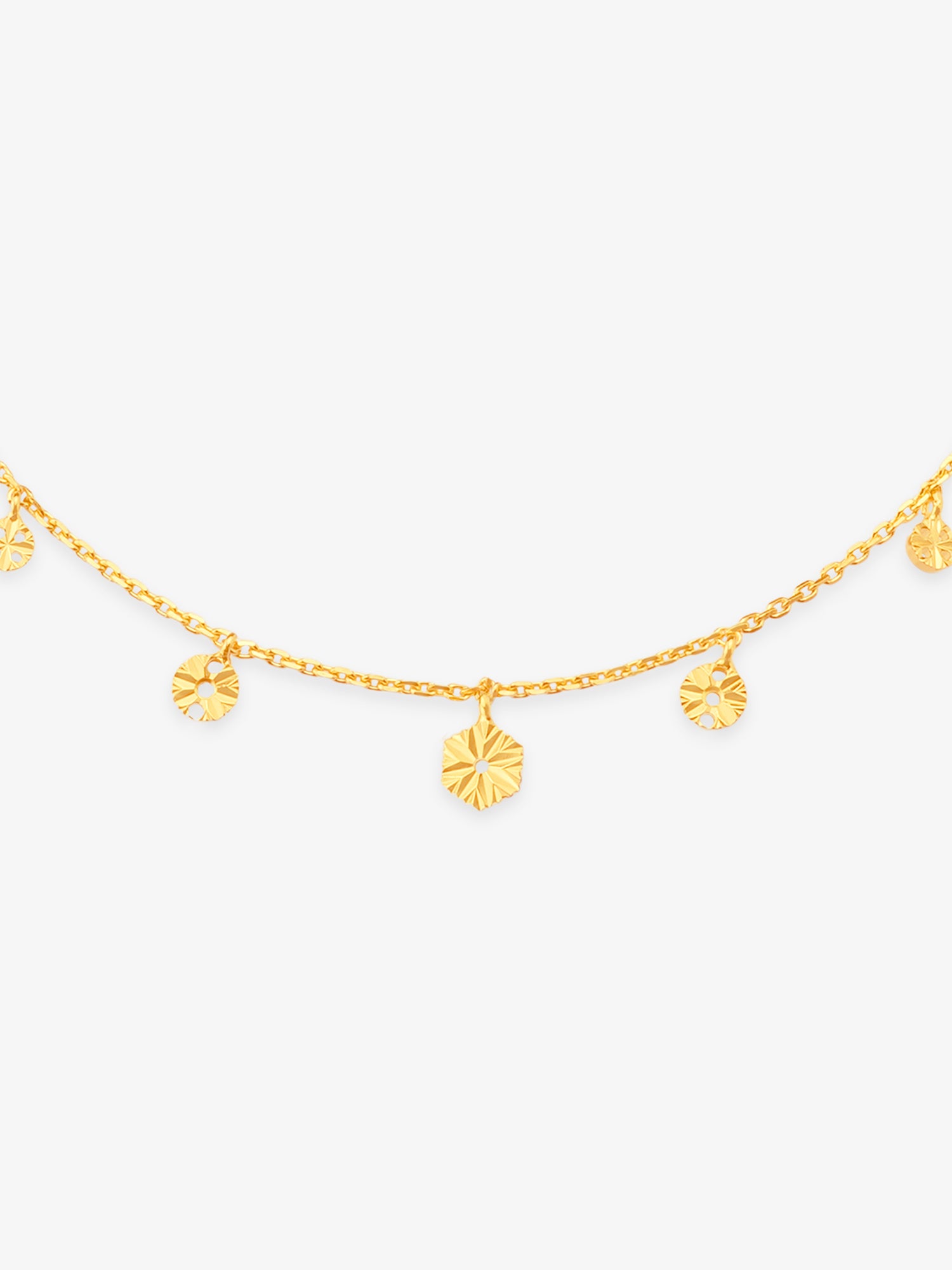 Detailed close up of SIJA 925 Silver Golden Droplet Charming Chain showing golden droplet beads and handcrafted silver finish