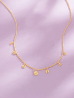 Detailed close up of SIJA 925 Silver Golden Droplet Charming Chain showing golden droplet beads and handcrafted silver finish