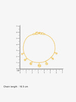 Reverse view of SIJA Golden Droplet Charming Bracelet showing BIS hallmark certified sterling silver jewellery made in India
