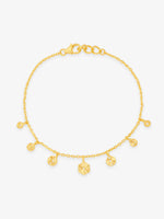SIJA 925 Silver Golden Droplet Charming Bracelet gold plated elegant jewellery front view