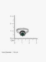 Reverse view of SIJA Green Bloom Antique Toe Ring showing BIS 925 hallmark certified oxidised sterling silver jewellery made in India