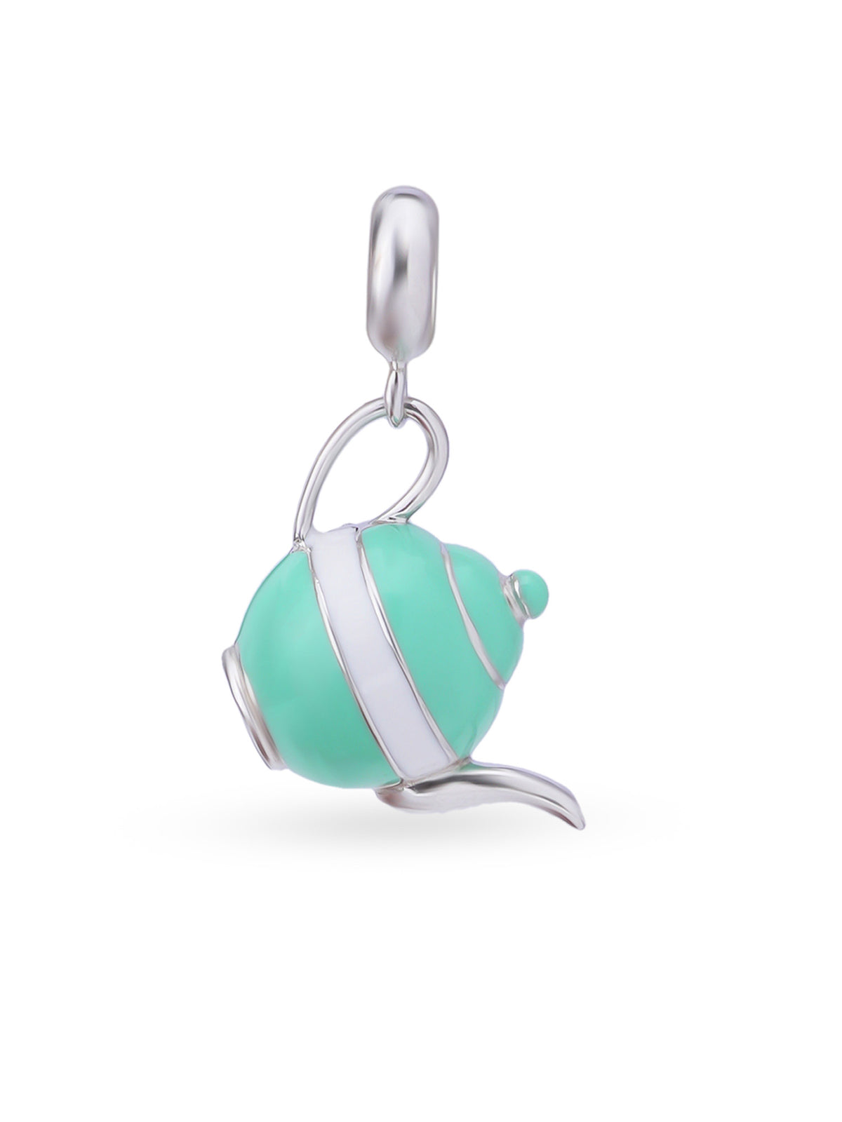 Hero shot SIJA 925 silver jewellery green cup charm BIS hallmarked elegant accessory perfect for birthdays festive wear and gifting