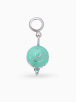 Side view SIJA 925 silver jewellery green cup charm stylish handcrafted accessory perfect for parties anniversaries and festive wear