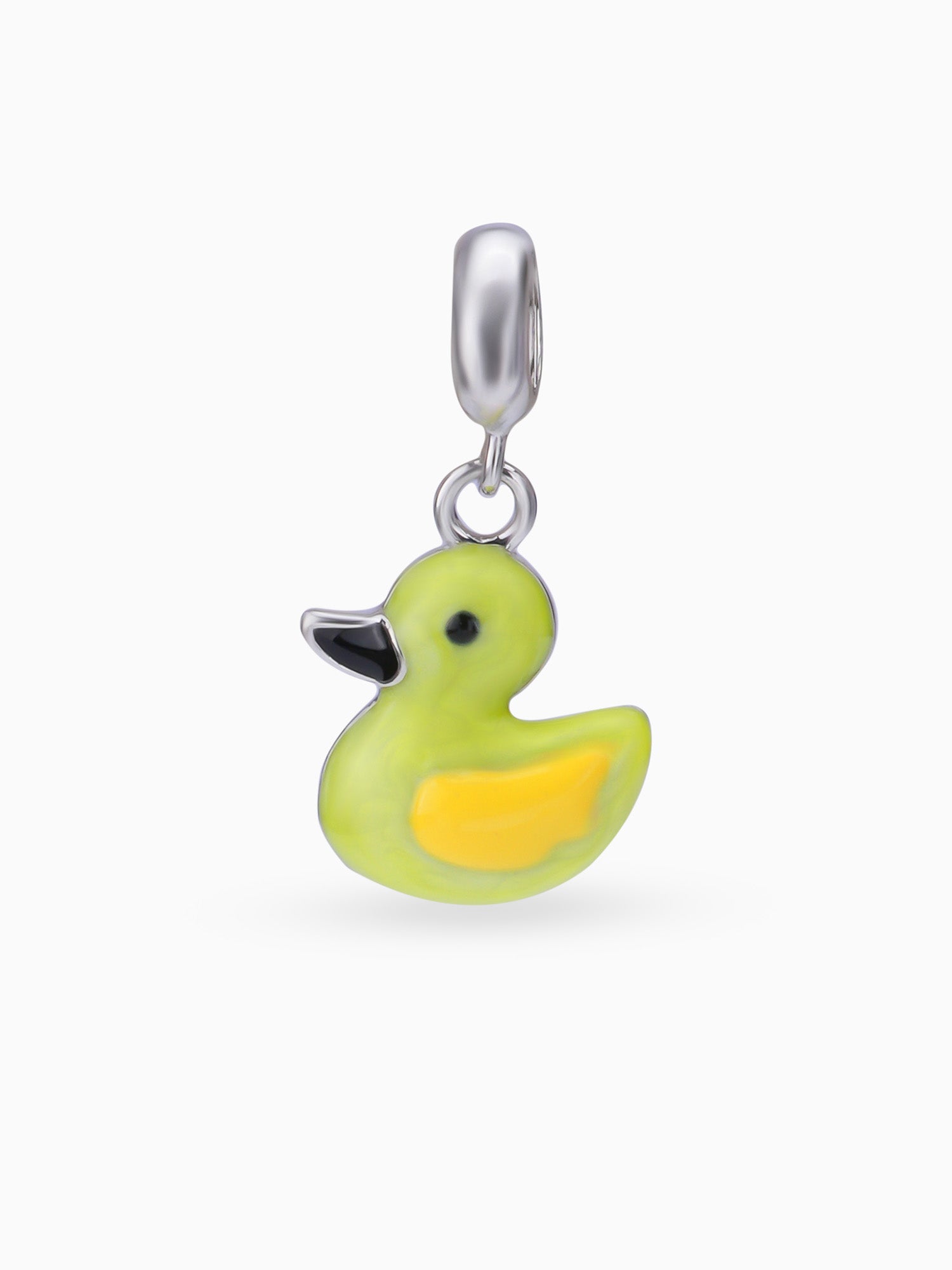 Close up SIJA 925 silver jewellery green duck charm handcrafted premium design versatile accessory for everyday wear and special occasions