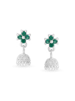 SIJA 925 Silver Floral Jhumka elegant sterling silver womens jewellery accessory front view