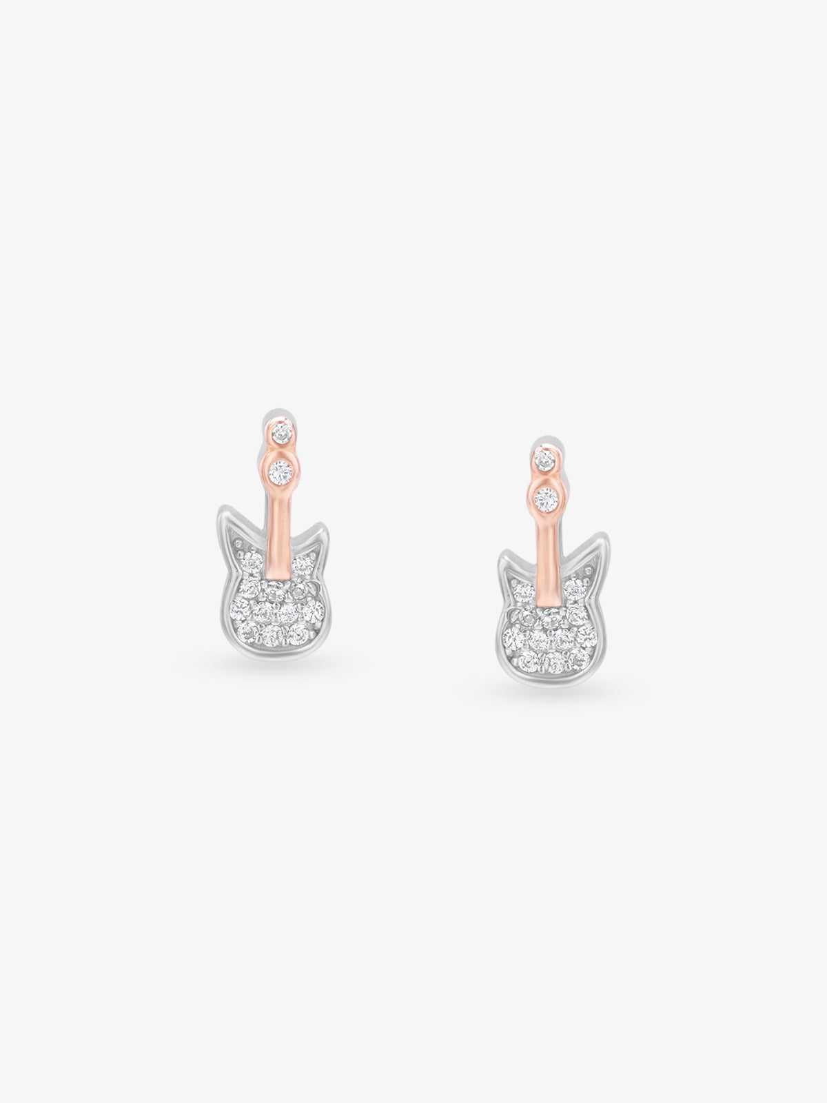 SIJA 925 Silver Guitar Stud elegant sterling silver jewellery accessory front view