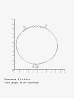 Reverse view of SIJA 925 Silver Harmony Charm Anklet BIS 925 hallmark certified sterling silver jeweller