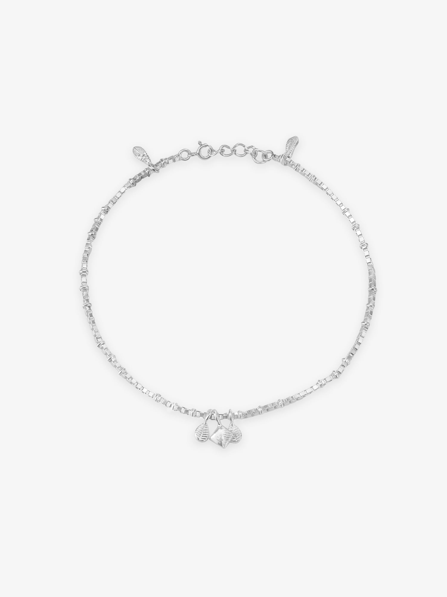 SIJA 925 Silver Harmony Charm Anklet sterling silver jewellery elegant hero shot