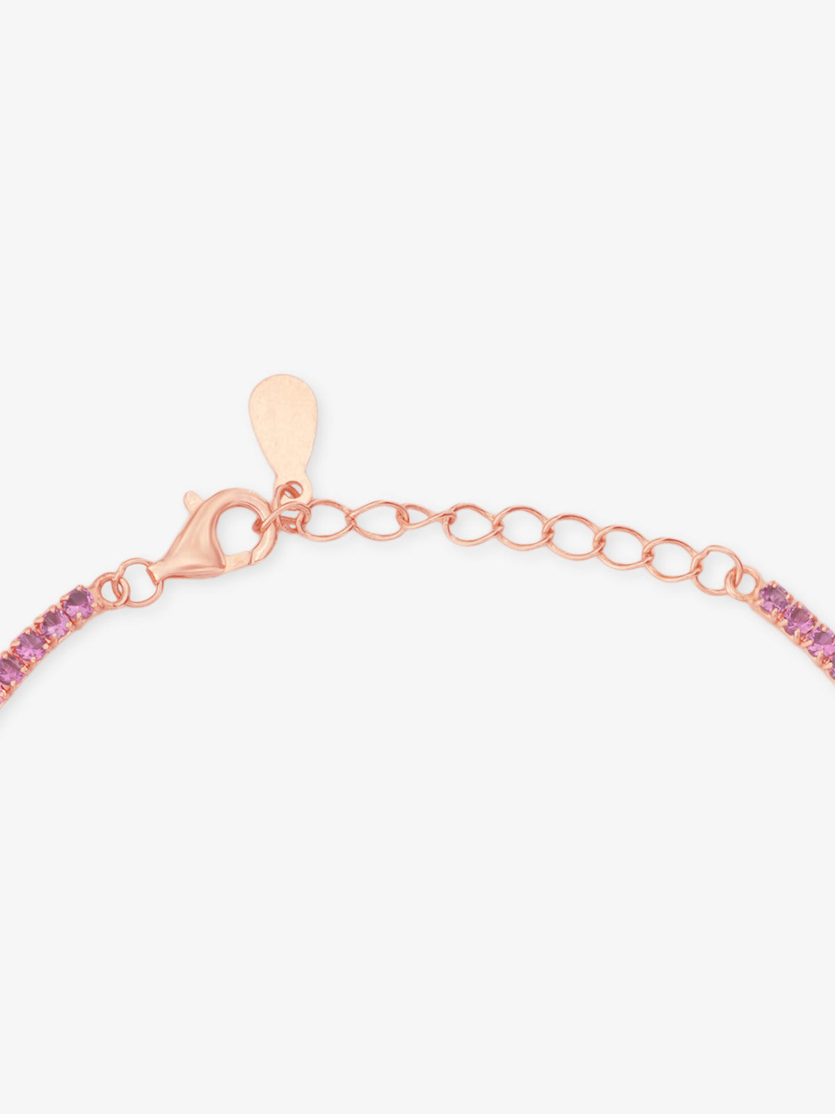 Side profile of SIJA Rose Gold Heart Evil Eye Chain Bracelet sterling silver jewellery elegant accessory durable construction polished edges