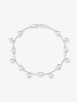 SIJA 925 Silver Heart Link Chain Bracelet sterling silver jewellery elegant heart link design full front hero view accessory