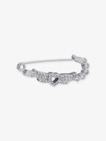 SIJA 925 Sterling Silver Heart Wings Safety Pin jewellery full front hero view elegant accessory for women