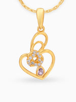 Close up SIJA 925 silver jewellery gold plated heart with sparkling pink stone pendant handcrafted premium design versatile accessory for everyday wear and special occasions