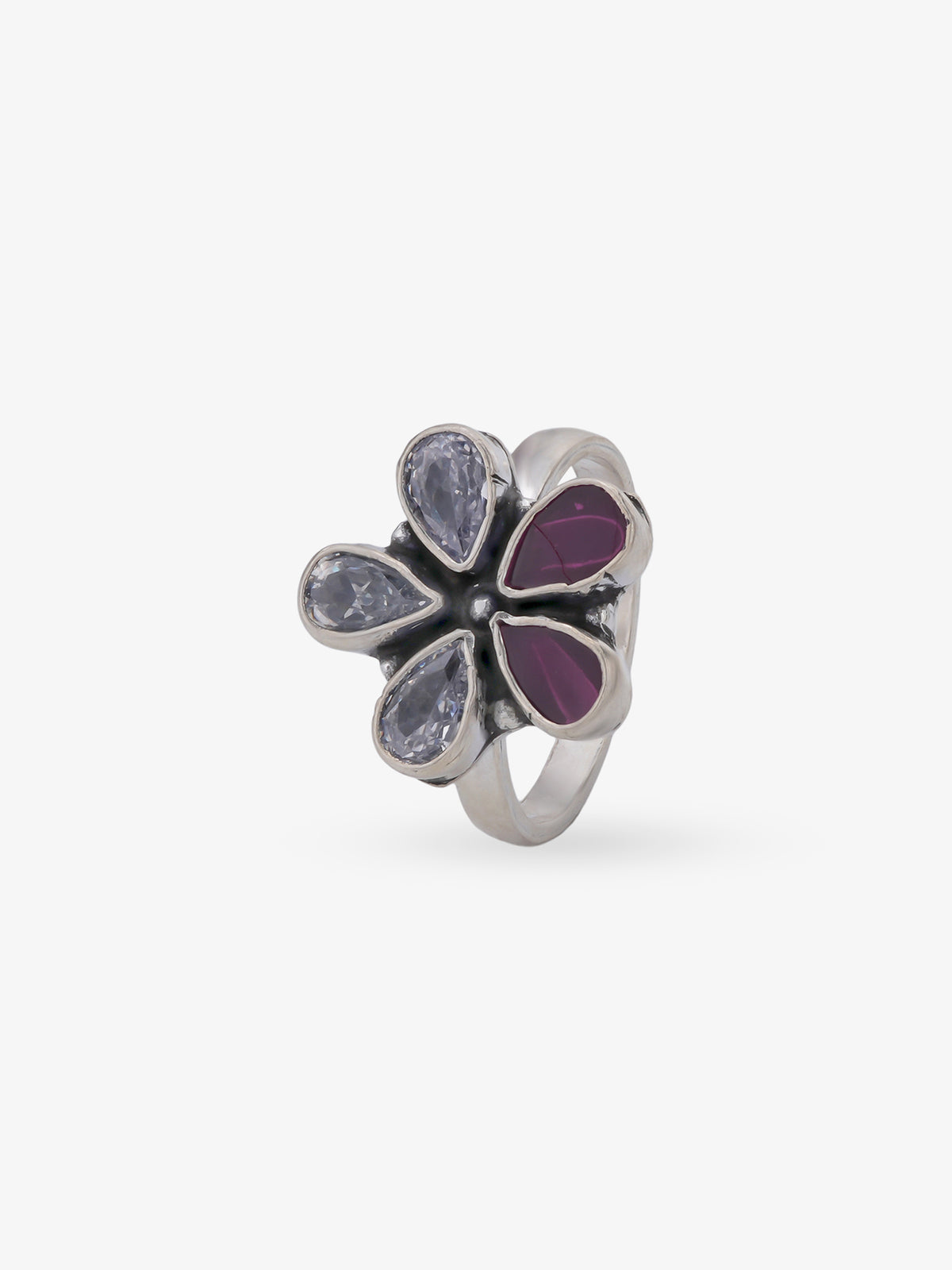 SIJA 925 Silver Heirloom Bloom Antique Toe Ring oxidised silver jewellery elegant front view traditional accessory for women
