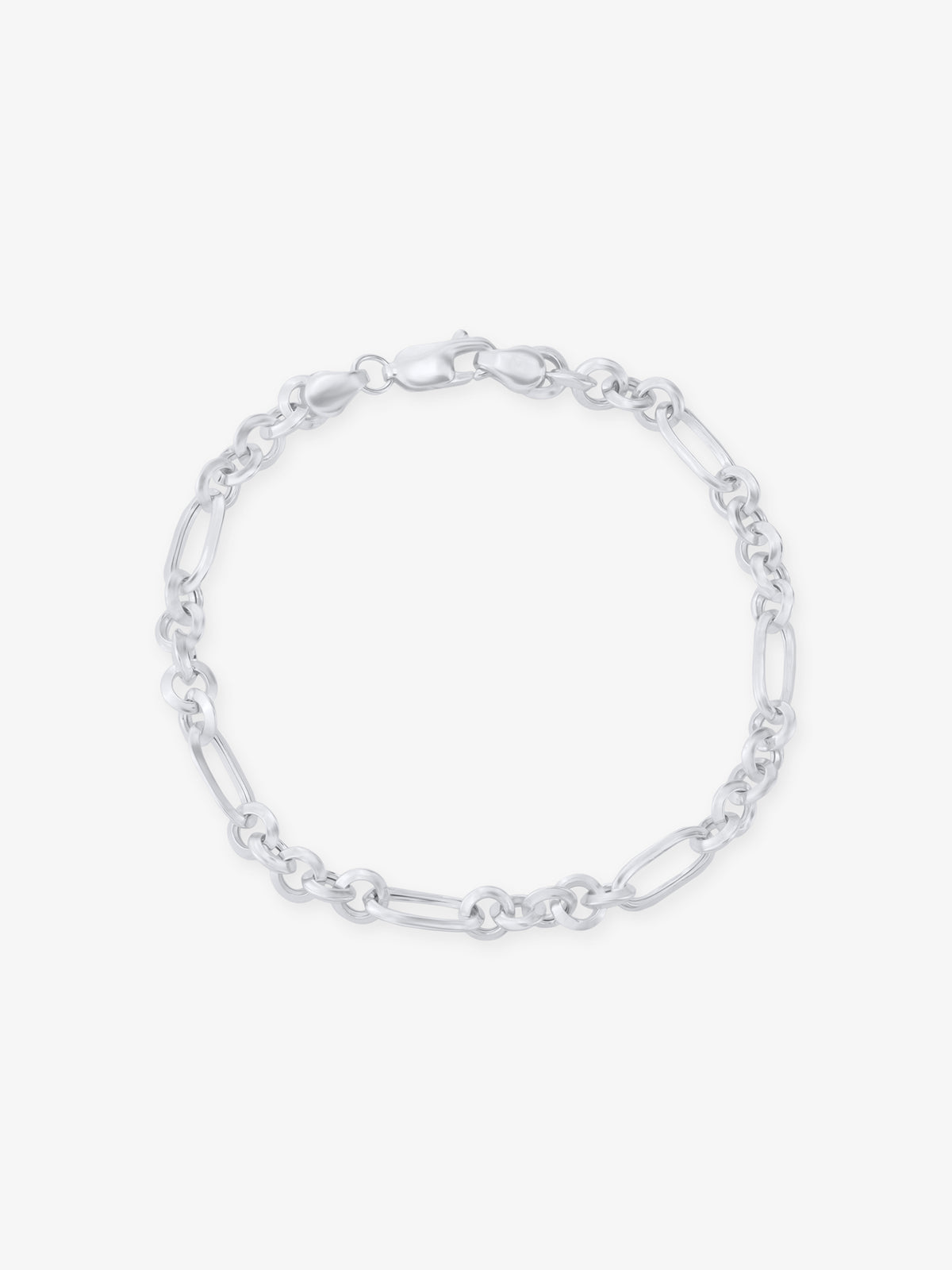 SIJA 925 Silver Holo Button Men’s Chain Bracelet elegant sterling silver accessory front view