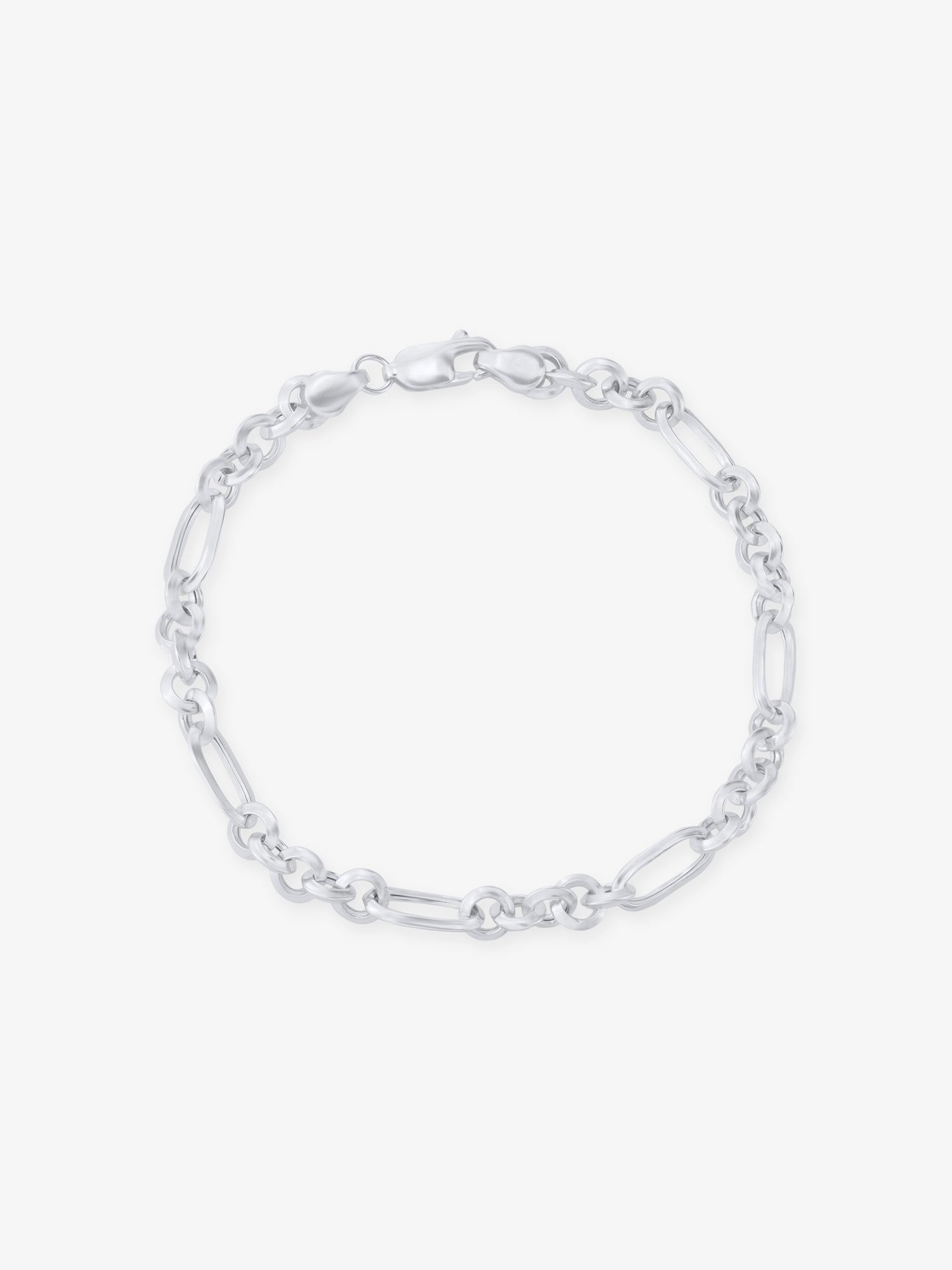 SIJA 925 Silver Holo Button Men’s Chain Bracelet elegant sterling silver accessory front view