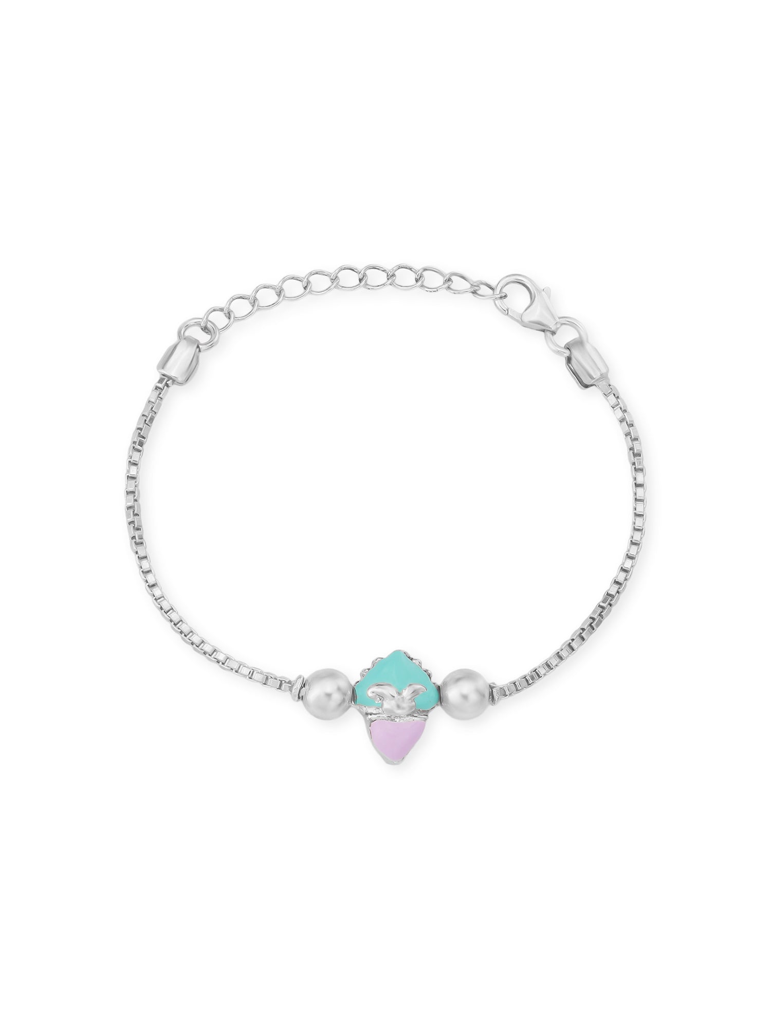 SIJA 925 Silver Ice Cream Chain Bracelet highlighting durable silver chain links and charm placement