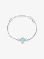SIJA 925 Silver Ice Cream Chain Bracelet for kids sterling silver jewellery playful front view accessory