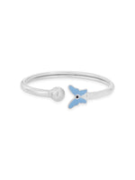 Close‑up of SIJA 925 Silver Kids Bracelet showing enamel butterfly charm detailing handcrafted sterling silver jewellery fun accessory for children