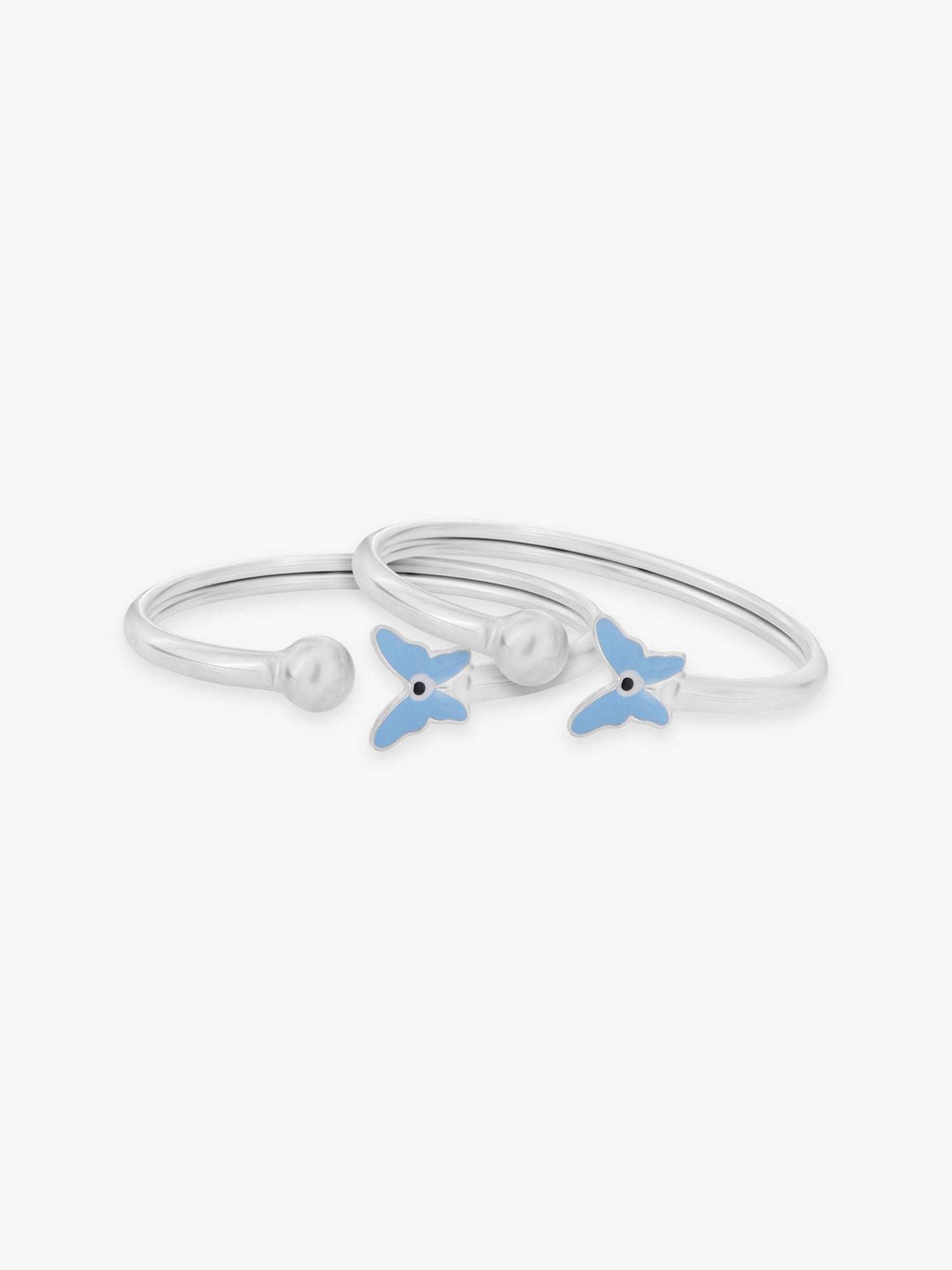Close‑up of SIJA 925 Silver Kids Bracelet showing enamel butterfly charm detailing handcrafted sterling silver jewellery fun accessory for children