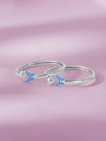 Close‑up of SIJA 925 Silver Kids Bracelet showing enamel butterfly charm detailing handcrafted sterling silver jewellery fun accessory for children