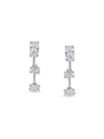 Detailed view of SIJA 925 silver Inter linked Stoned Earrings highlighting ornamental finish and polished sterling silver craftsmanship