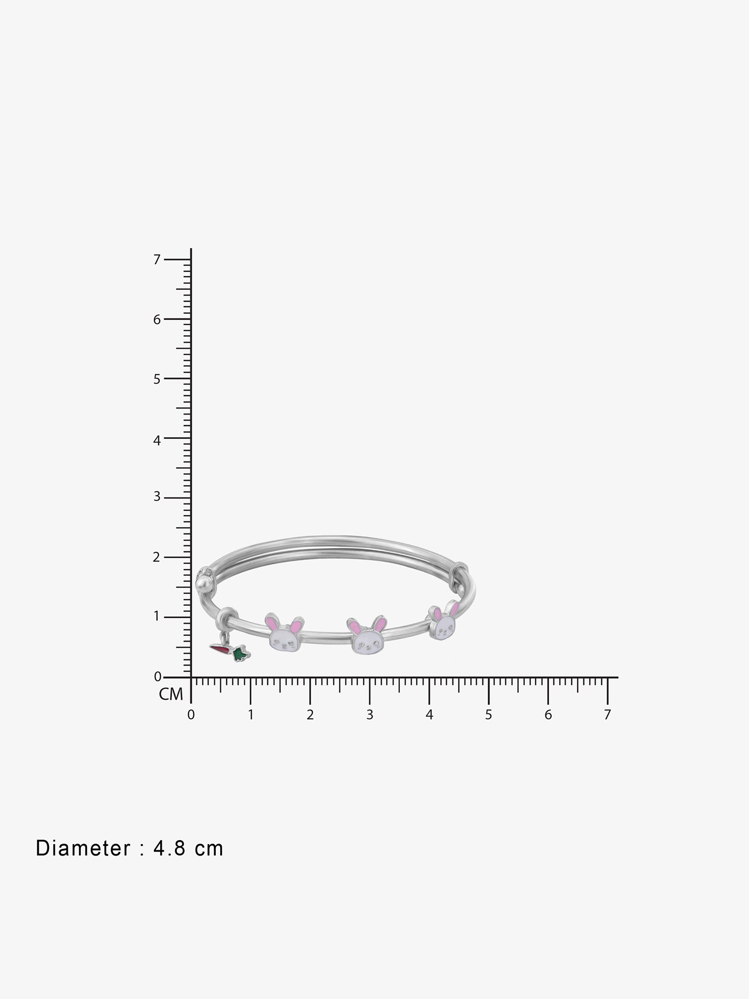 Reverse view of SIJA 925 Silver Kids Bracelet showing BIS 925 hallmark certified sterling silver jewellery made in India