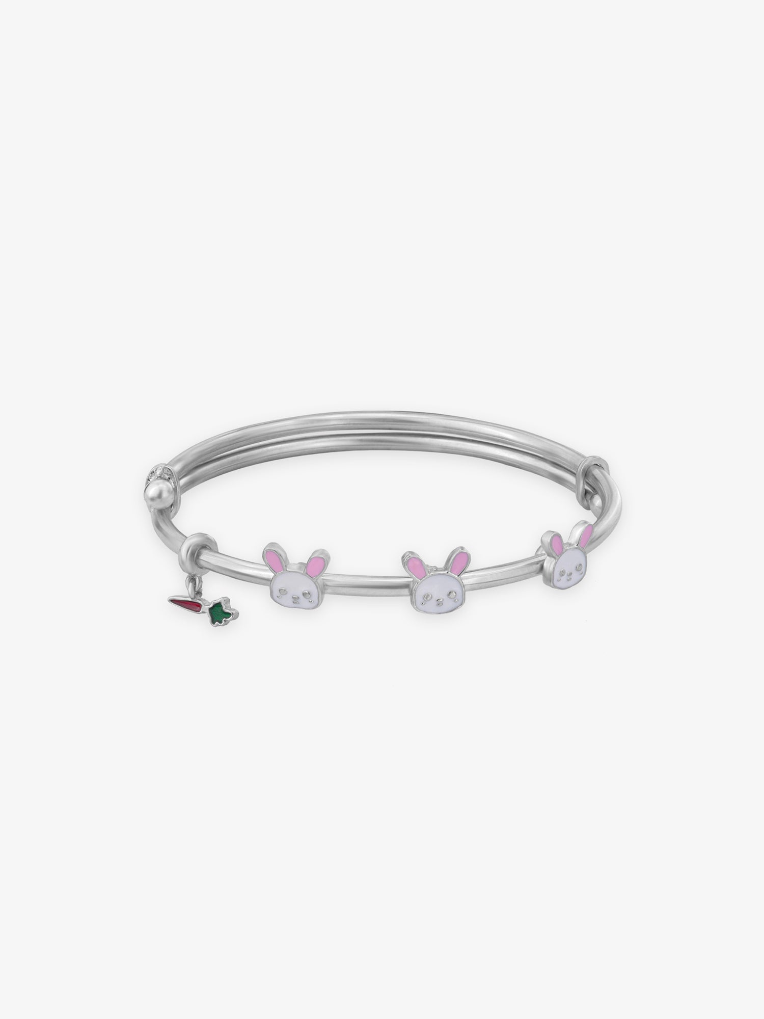 SIJA 925 Silver Kids Bracelet Bunny Face Charm playful sterling silver jewellery accessory front view