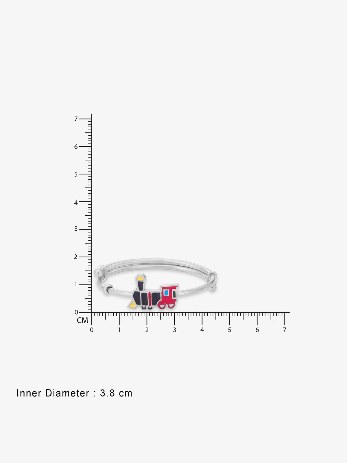 Reverse view of SIJA 925 Silver Kids Bracelet showing BIS 925 hallmark certified sterling silver jewellery made in India