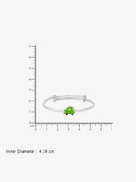 Reverse view of SIJA Kids Bracelet with Green Car Charm showing BIS 925 hallmark certified sterling silver jewellery made in India