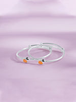 Close‑up of SIJA 925 Silver Kids Bracelet showing enamel rabbit charm detailing handcrafted sterling silver jewellery fun accessory for children