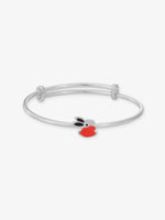 Close‑up of SIJA 925 Silver Kids Bracelet showing enamel rabbit charm detailing handcrafted sterling silver jewellery fun accessory for children
