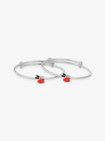 Close‑up of SIJA 925 Silver Kids Bracelet showing enamel rabbit charm detailing handcrafted sterling silver jewellery fun accessory for children