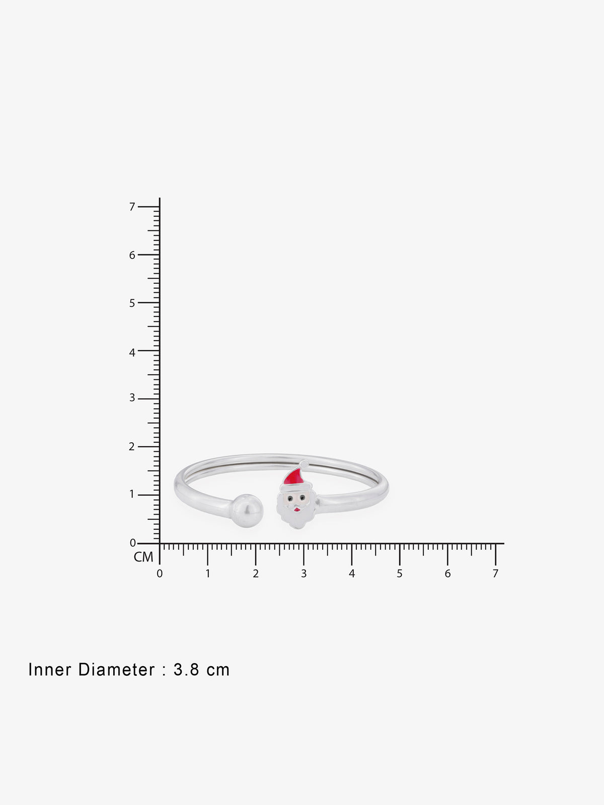 Reverse of SIJA Kids Bracelet with Santa Claus Charm showing BIS 925 hallmark stamp certified sterling silver jewellery authenticity and quality assurance