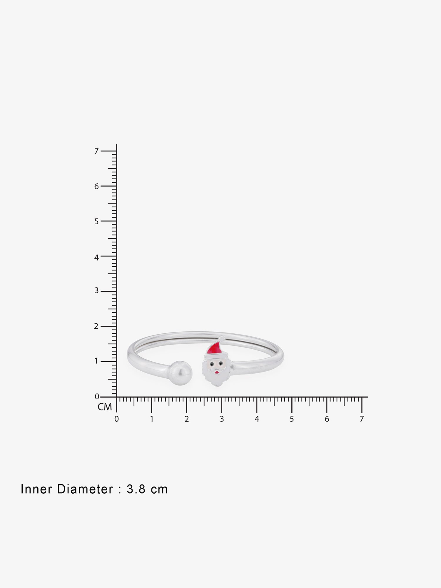 Reverse of SIJA Kids Bracelet with Santa Claus Charm showing BIS 925 hallmark stamp certified sterling silver jewellery authenticity and quality assurance