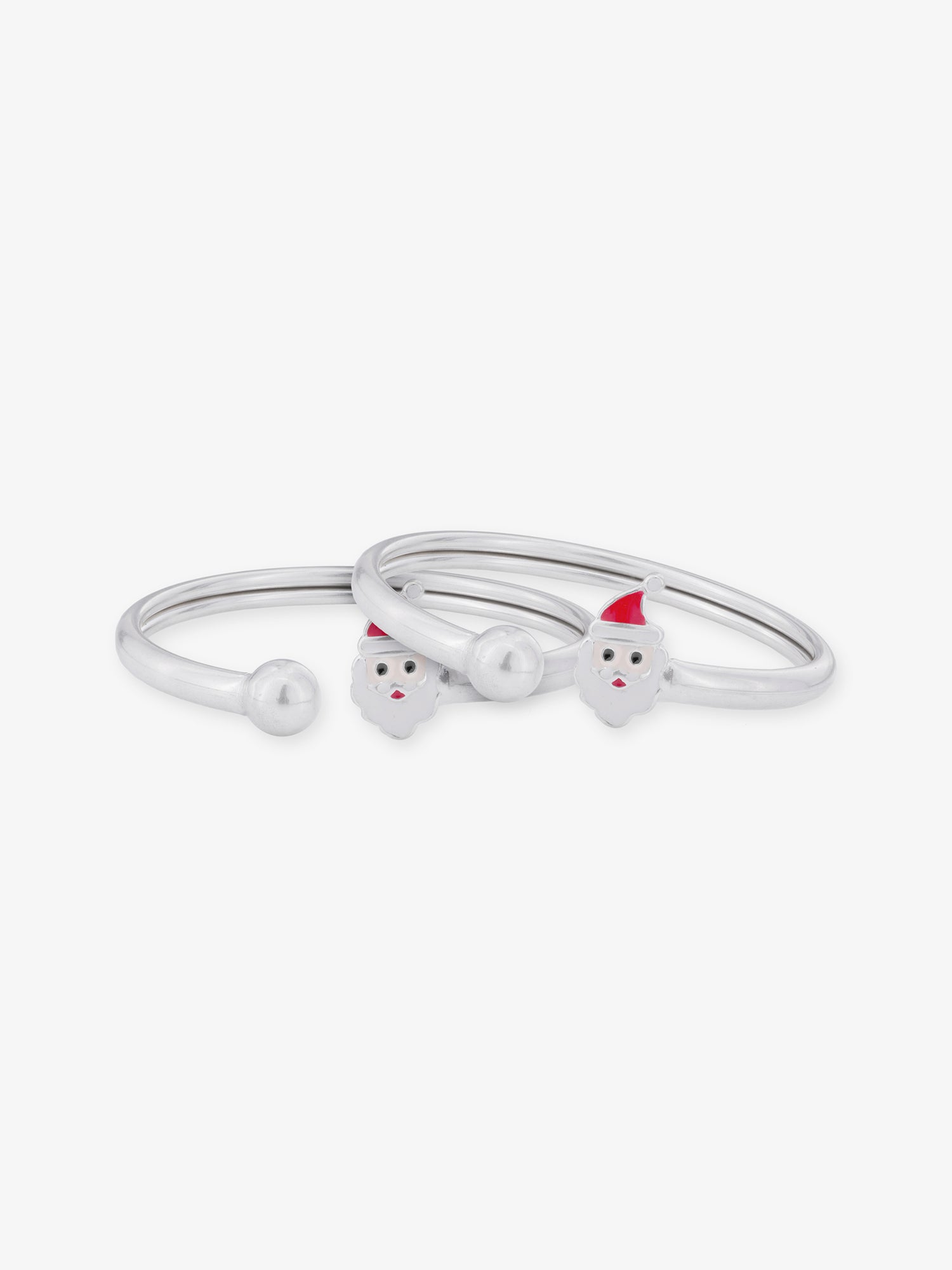 SIJA 925 Silver Kids Bracelet with Santa Claus Charm sterling silver jewellery festive design full front hero view accessory