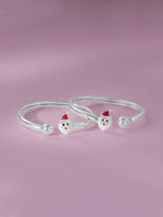 Close‑up of SIJA 925 Silver Kids Bracelet showing enamel Santa Claus charm detailing handcrafted sterling silver jewellery fun accessory for children