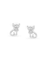 Close‑up of SIJA 925 Silver Kitten Earrings showing intricate kitten motif detailing handcrafted sterling silver jewellery playful accessory