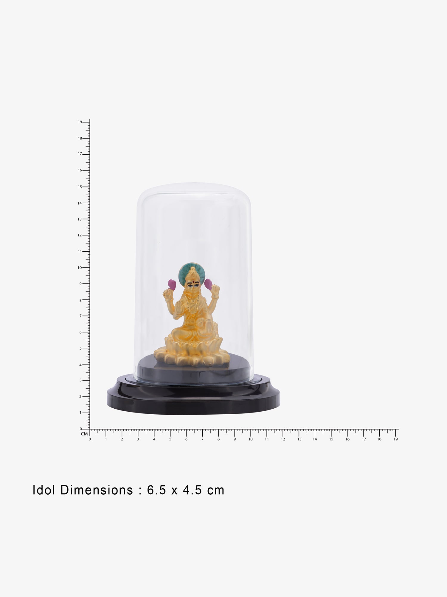 Reverse view of SIJA Silver Lakshmi Idol showing BIS hallmark certified sterling silver temple jewellery made in India