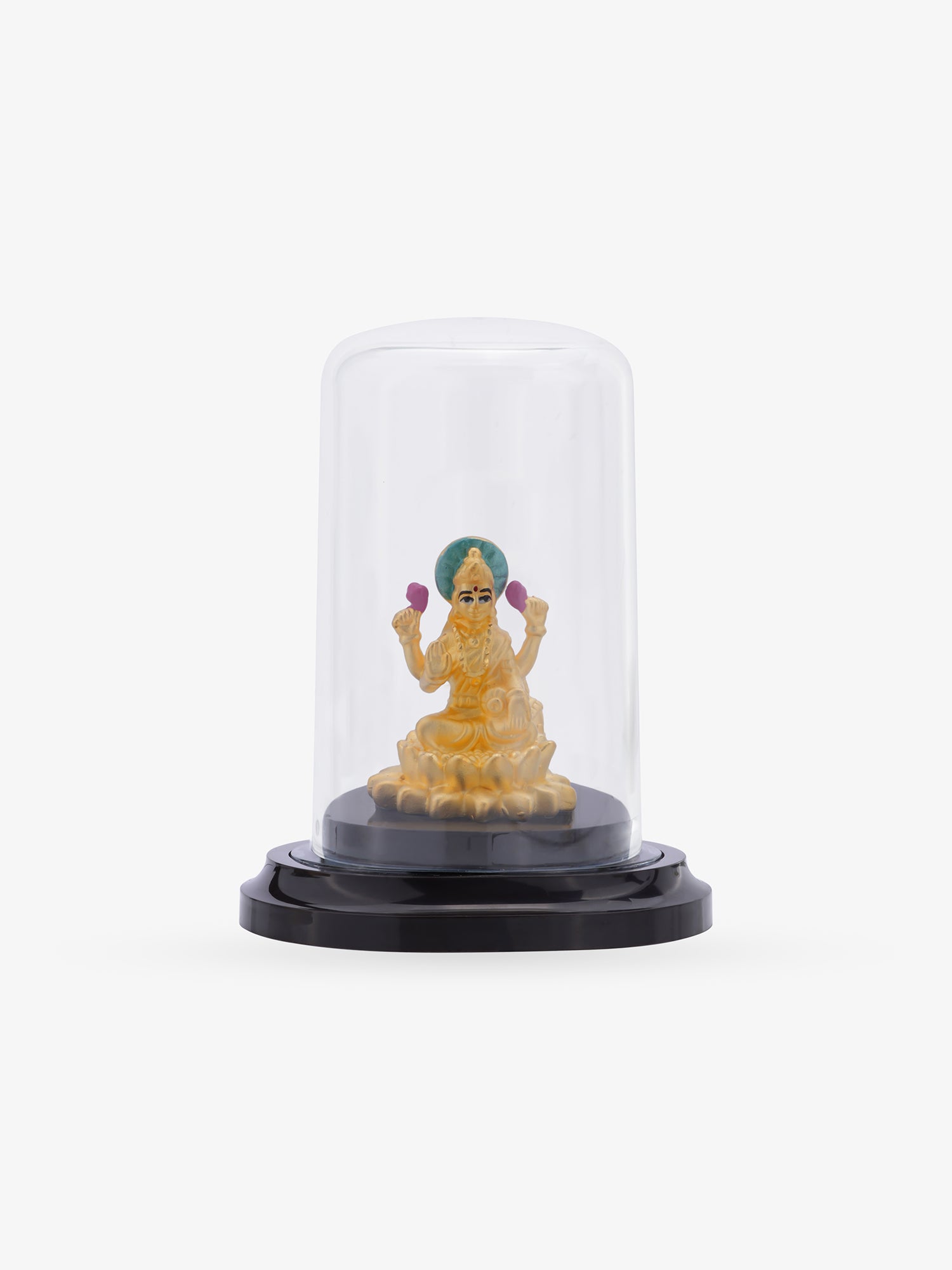 SIJA 925 Silver Lakshmi Idol  Gold Plated handcrafted sterling silver temple jewellery front view