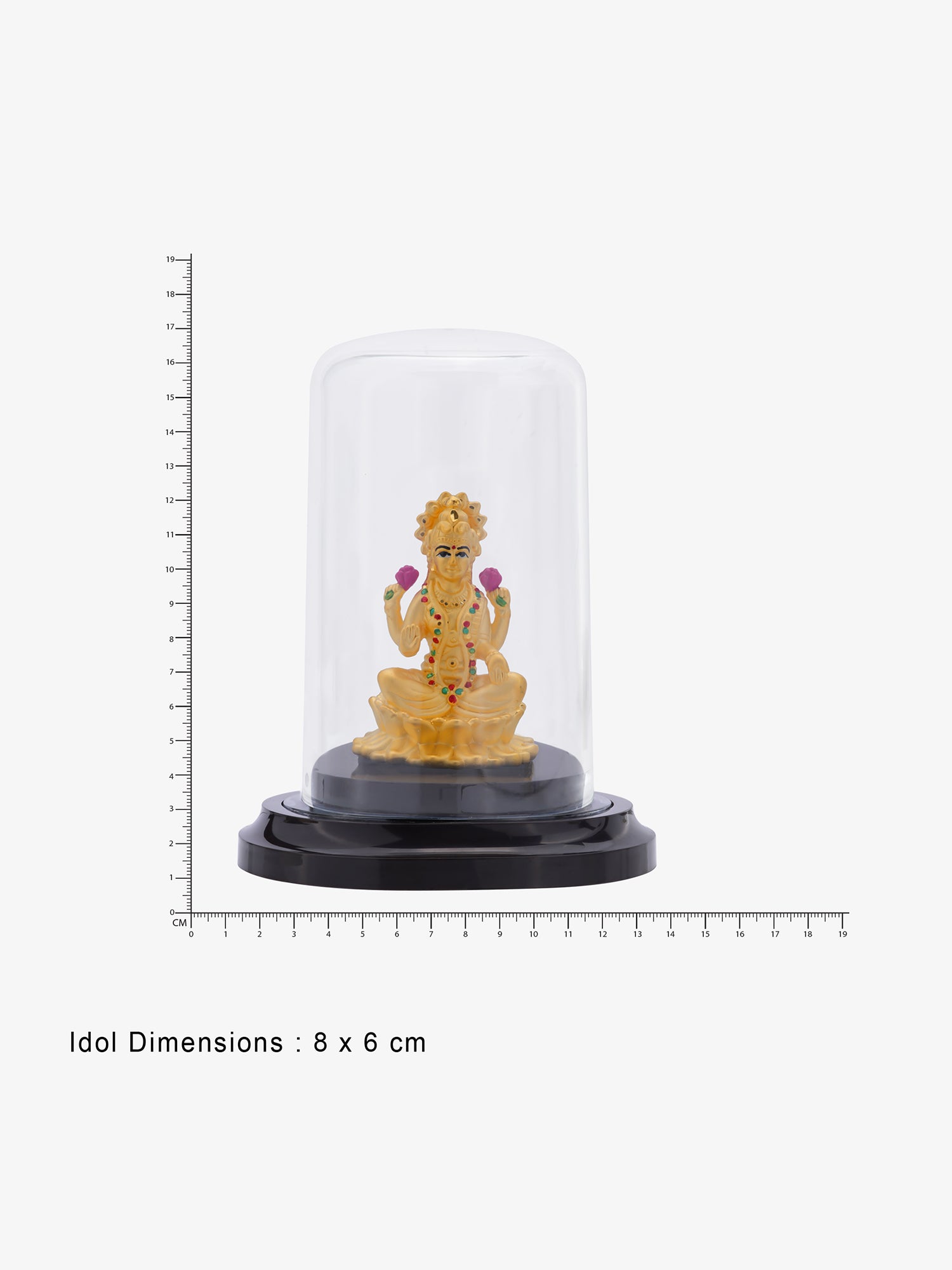 Reverse view of SIJA Silver Lakshmi Idol showing BIS hallmark certified sterling silver temple jewellery made in India