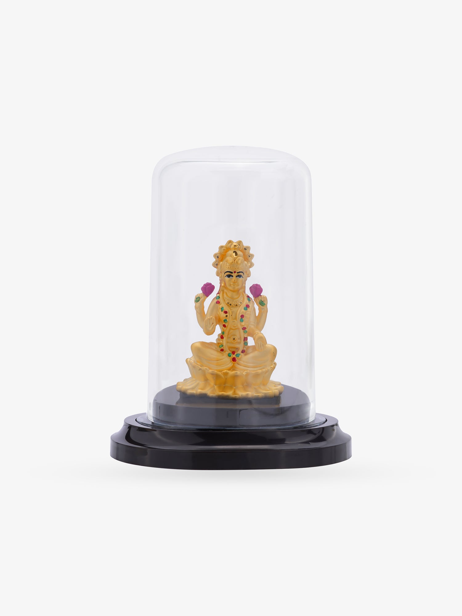 SIJA 925 Silver Lakshmi Idol  Gold Plated handcrafted sterling silver temple jewellery front view