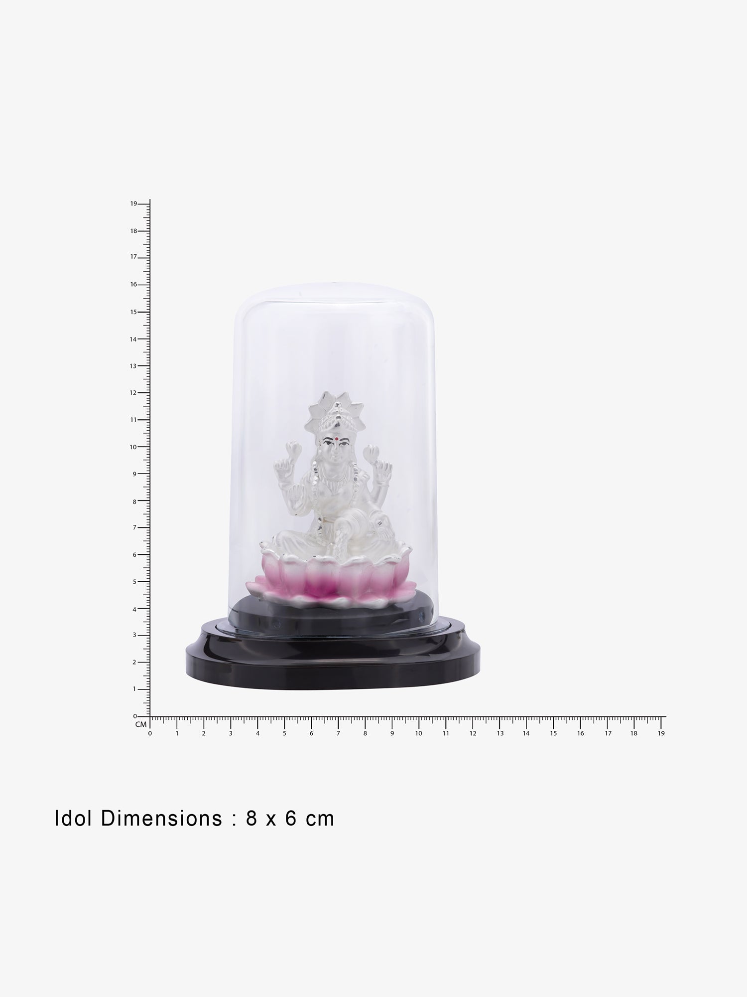 Reverse view of SIJA Silver Lakshmi Idol showing BIS hallmark certified sterling silver temple jewellery made in India