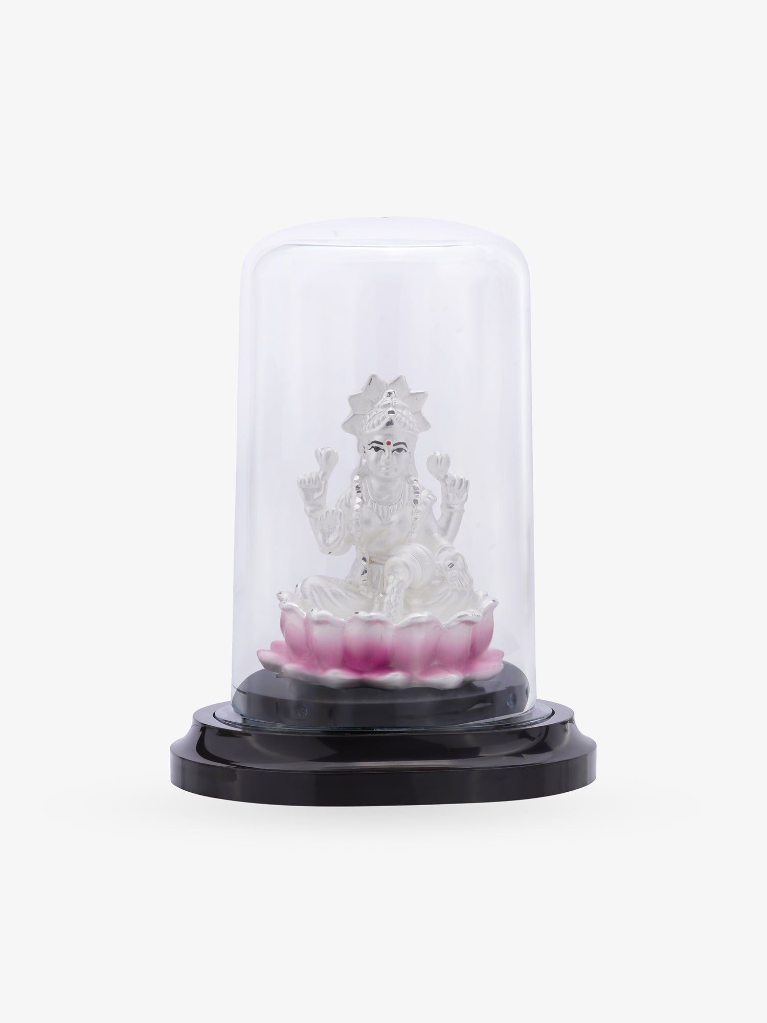 SIJA 925 Silver Lakshmi Idol handcrafted sterling silver temple jewellery front view
