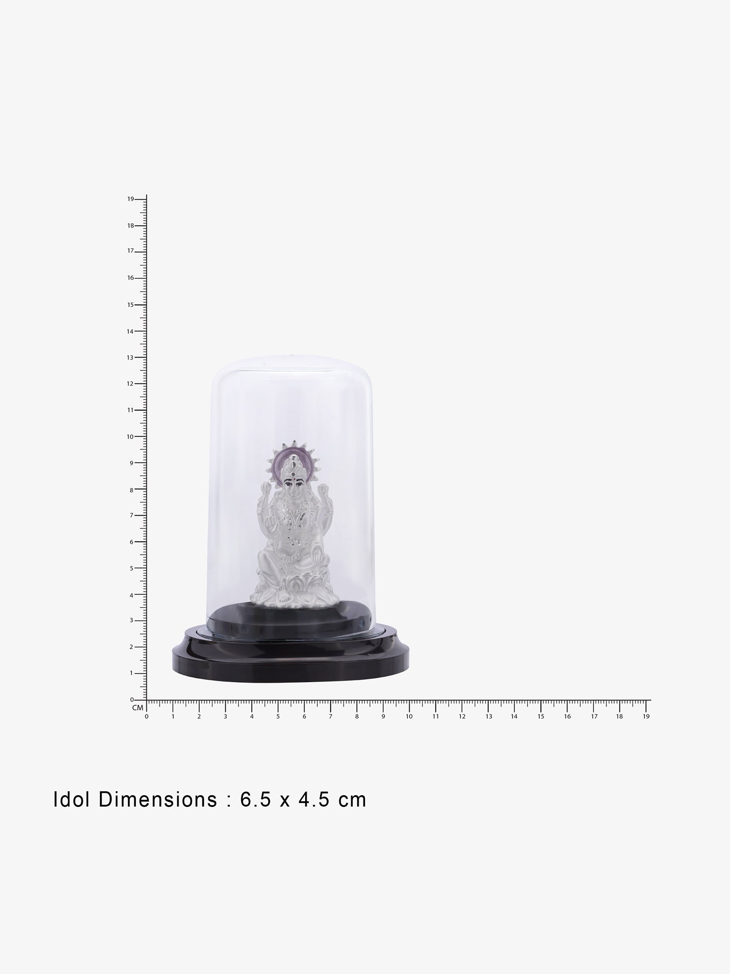 Reverse view of SIJA Silver Lakshmi Idol showing BIS hallmark certified sterling silver temple jewellery made in India