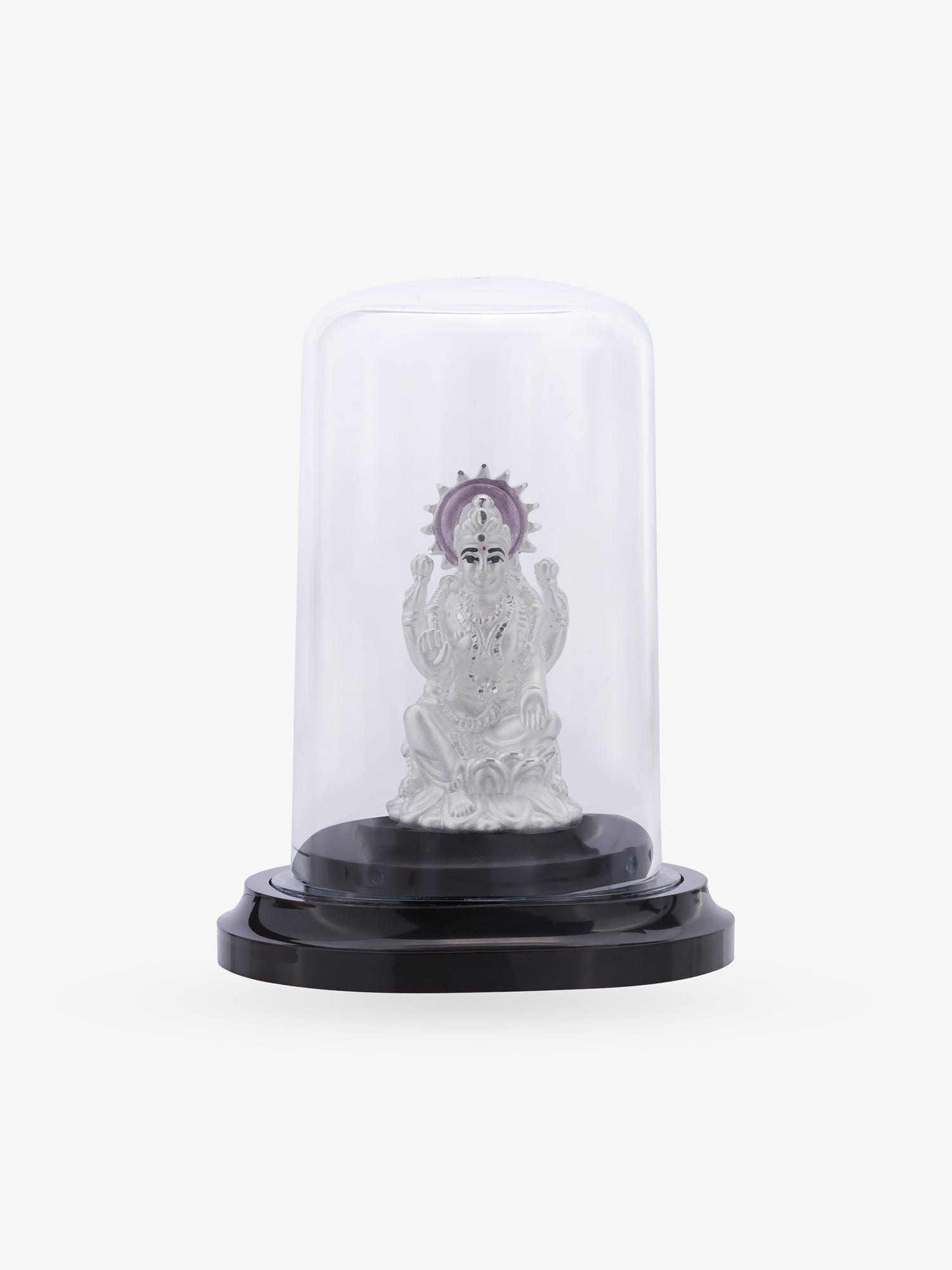 SIJA 925 Silver Lakshmi Idol handcrafted sterling silver temple jewellery front view