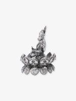 Side profile of SIJA 925 silver Lakshmi Solid Idol showing polished edges and durable sterling silver construction