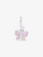 SIJA 925 Silver Lavender Butterfly Charm elegant sterling silver womens jewellery accessory front view