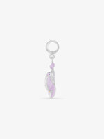 Side view of SIJA 925 Silver Lavender Butterfly Charm highlighting sleek silver setting with butterfly charm