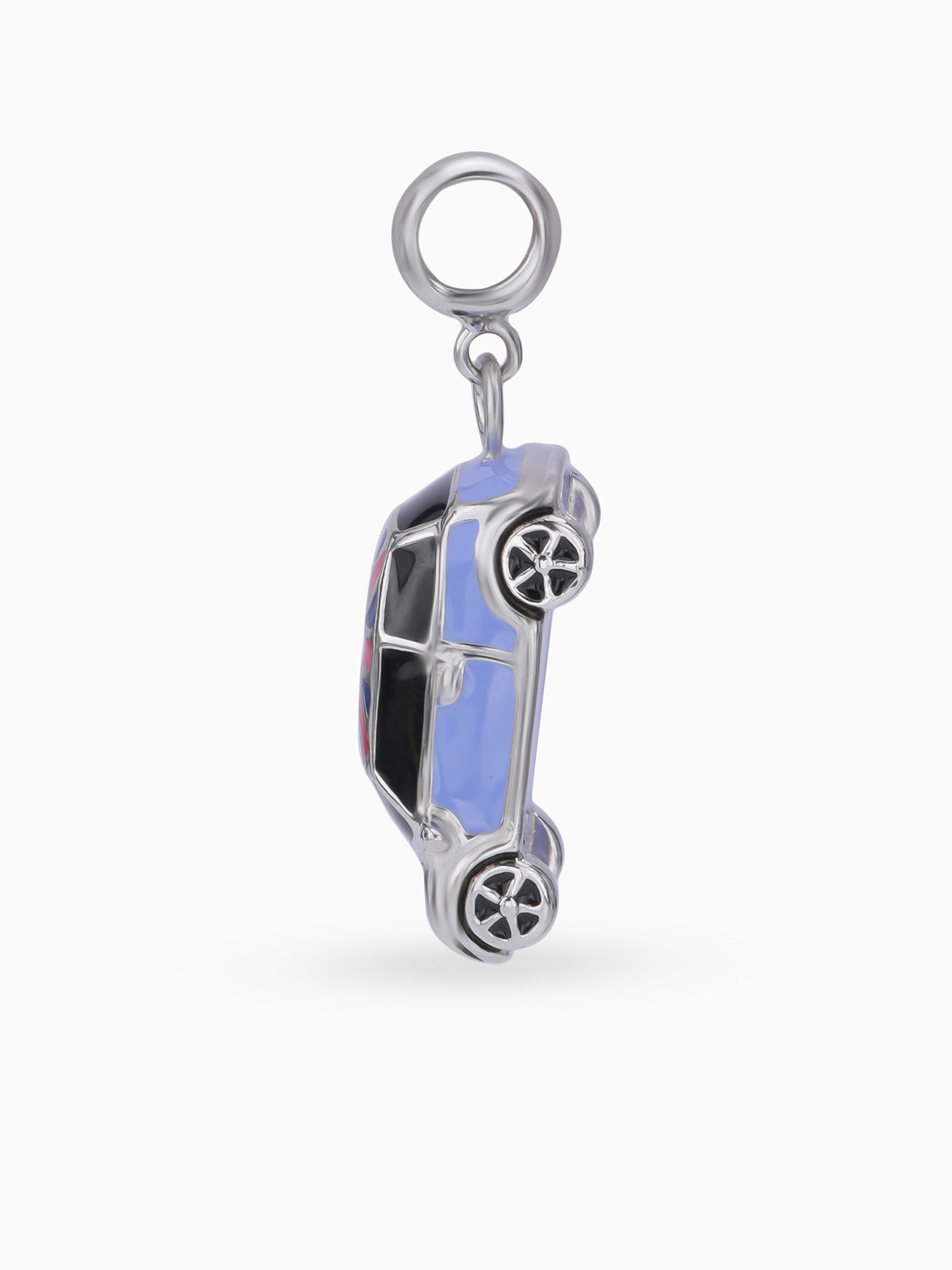 Side view SIJA 925 silver jewellery lavender car charm stylish handcrafted accessory perfect for weddings parties anniversaries and festive wear
